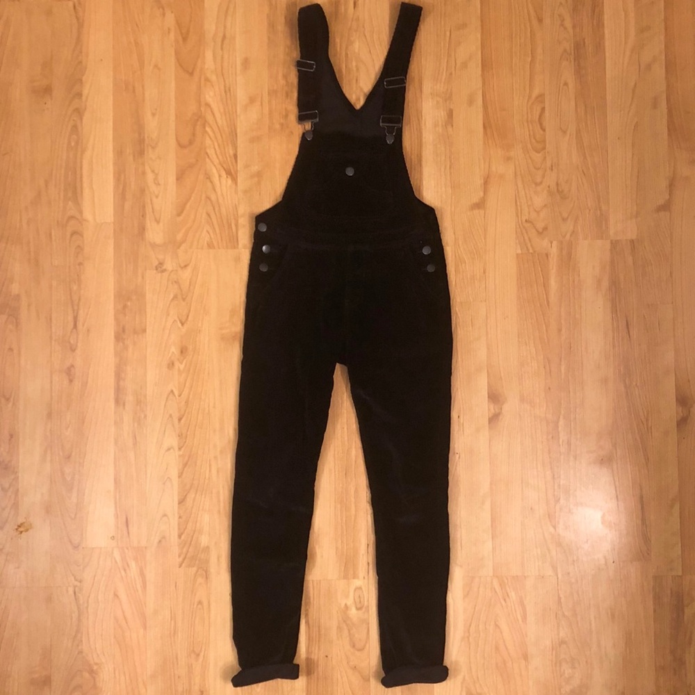 Black corduroy overalls sz small